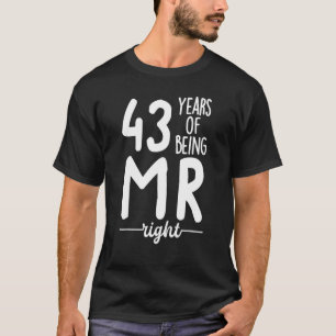 43rd Wedding Anniversary  Matching Couples 43 Year T-Shirt