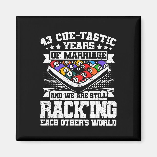 43rd Wedding Anniversary Pool Billiards 43 Years M Magnet (Front)