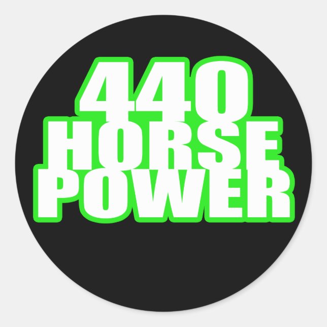 440 hemi green charger classic round sticker (Front)