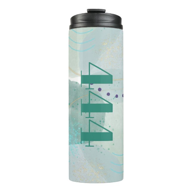 444 Angel Number Divine Protection Affirmation Thermal Tumbler (Front)