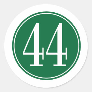 #44 Green Circle Classic Round Sticker