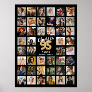 44 Photo Collage 95th Birthday Poster