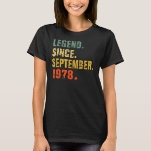 44 Year Old 44th Birthday Legend Since September T-Shirt