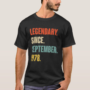 44 Year Old 44th Birthday Legendary Since Septembe T-Shirt