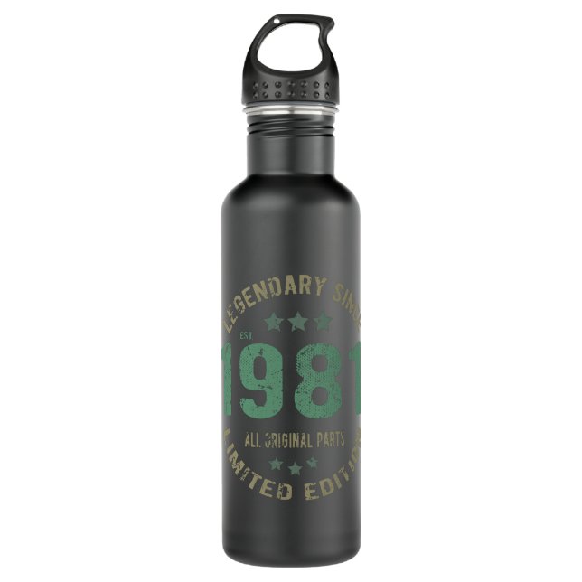 44 Year Old Bday 1981 Legend 44th Birthday Gift 710 Ml Water Bottle (Front)
