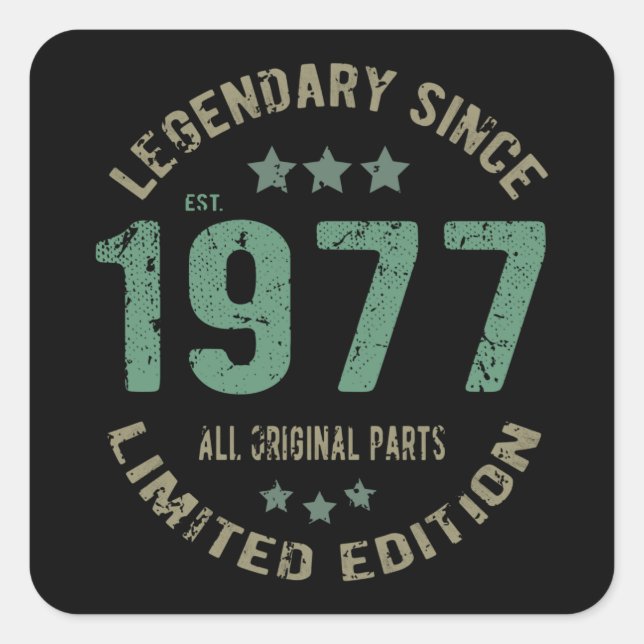 44 Year Old Bday Legend 44th Birthday Square Sticker (Front)