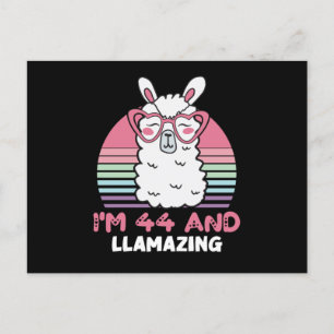44 Year Old Bday Llamazing 44th Birthday Llama Postcard