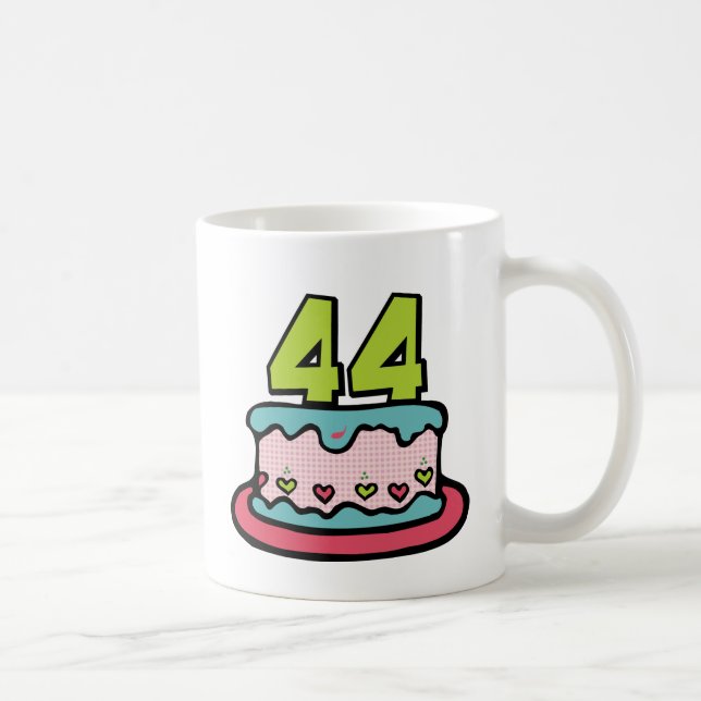 44 Year Old Birthday Cake Coffee Mug (Right)