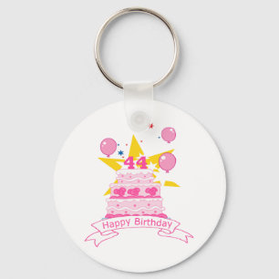 44 Year Old Birthday Cake Key Ring