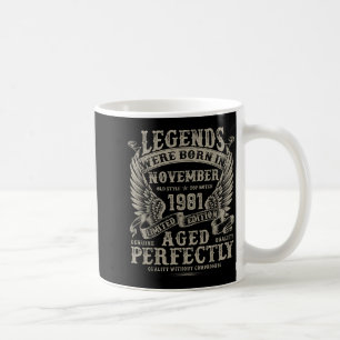 44 Year Old Birthday For Men November 1981 Bday Coffee Mug