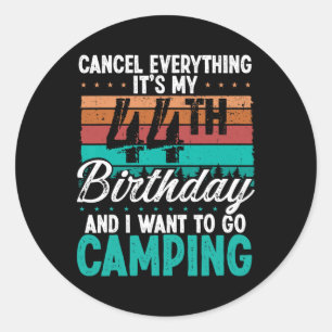 44 Year Old Camper Birthday For Men Mountains Camp Classic Round Sticker
