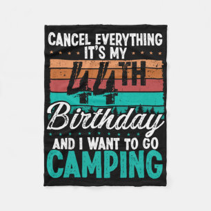 44 Year Old Camper Birthday For Men Mountains Camp Fleece Blanket