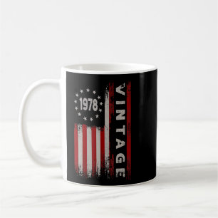 44 Year Old Vintage 1978 American Flag 44th Birth Coffee Mug