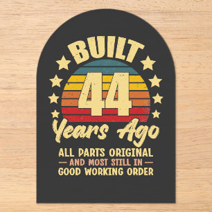 44 Years Ago All Parts Original 44th Birthday Acrylic Invitations