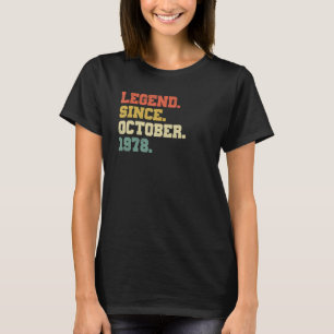 44 Years Old Legend Since October 1978 44th Birth T-Shirt