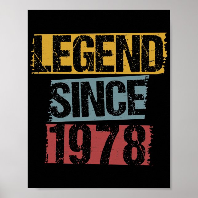 44 Years Old Vintage 1978 44th Birthday Poster (Front)