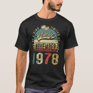 44 Years Old Vintage November 1978 44th Birthday M T-Shirt