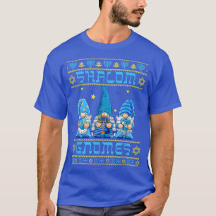 44R0 Shalom Gnomes Happy Hanukkah Jewish Menorah J T-Shirt