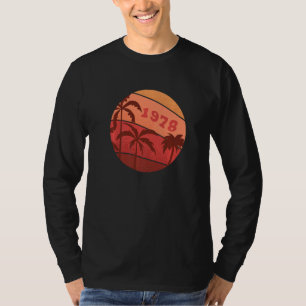 44th Anniversary Classic Retro Palm Sunset Birthda T-Shirt
