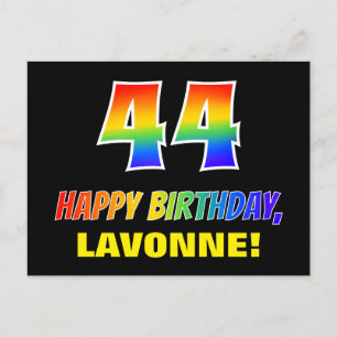 44th Birthday: Bold, Fun, Simple, Rainbow 44 Postcard