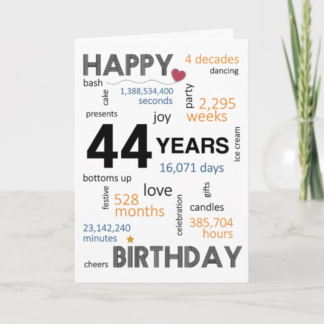 44th Birthday Card (Front)