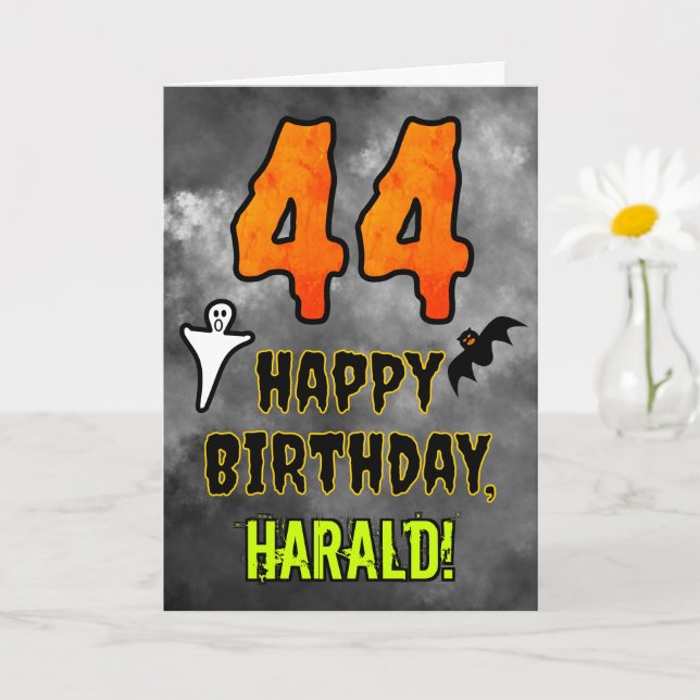 44th Birthday: Eerie Halloween Theme + Custom Name Card (Small Plant)