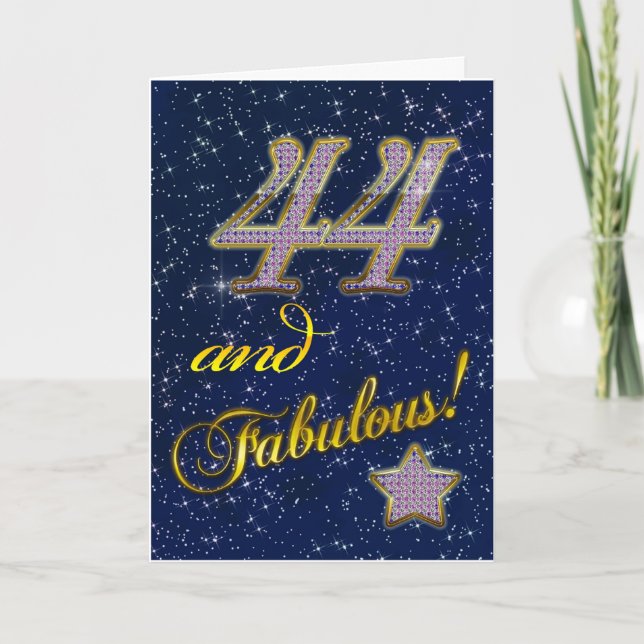 44th birthday for someone Fabulous Card (Front)