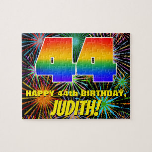 44th Birthday: Fun, Colourful Celebratory Firework Jigsaw Puzzle