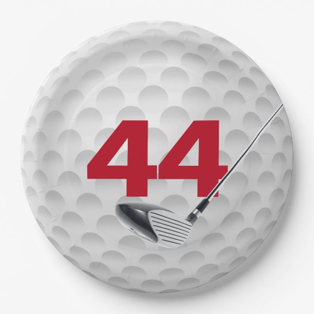 44th Birthday Golf Ball Design  Paper Plate (Front)