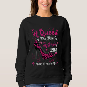 44th Birthday High Heel A Queen Was Born In Septem Sweatshirt
