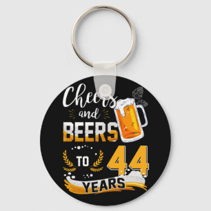 44th Birthday Party Cheers And Beers To 44 Years Key Ring