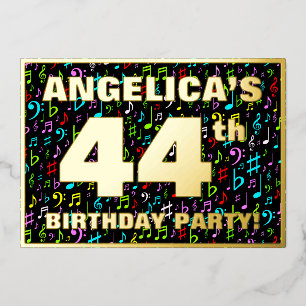 44th Birthday Party — Fun, Colourful Music Symbols