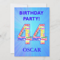 44th Birthday Party Invitation Add a Name