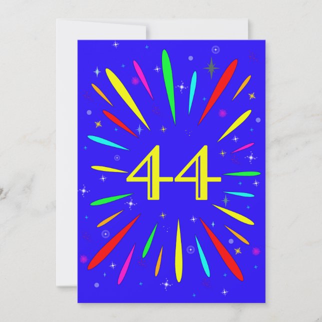 44th Birthday Party Invitation Explosion  (Front)