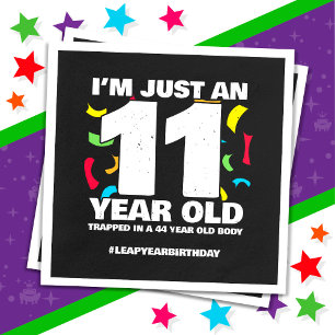 44th Birthday Party Trapped Leap Year Day Feb 29th Napkin