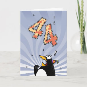 44th Birthday - Penguin Surprise Card