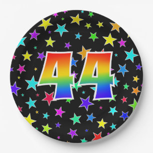 44th Event: Bold, Fun, Colorful Rainbow 44 Paper Plate