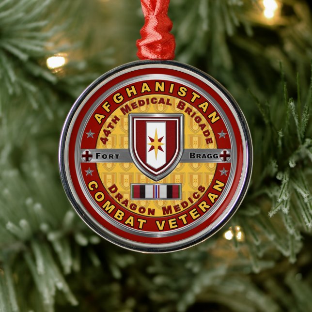 44th Medical Brigade Afghanistan Veteran Metal Tree Decoration (Tree)