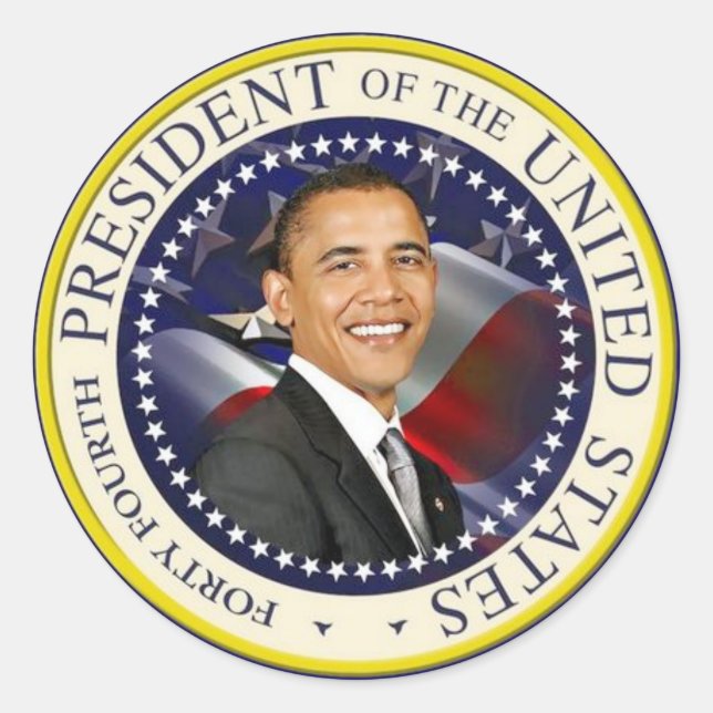 44th President of The United States Classic Round Sticker (Front)