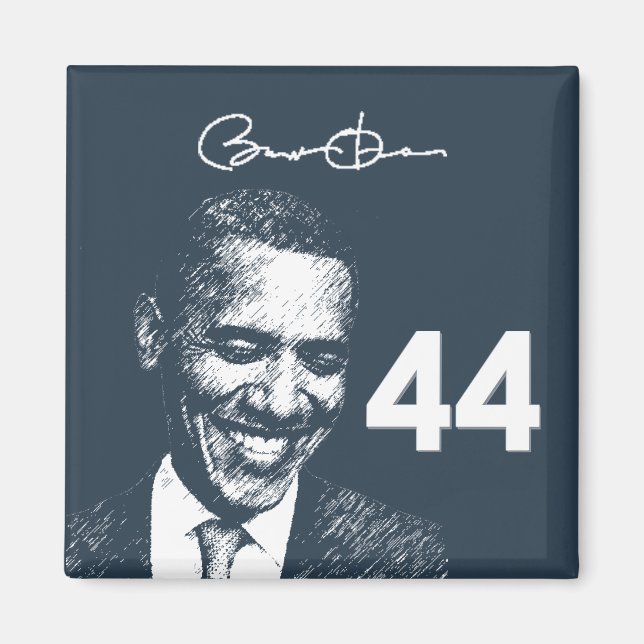 44th President: President Obama with signature Magnet (Front)