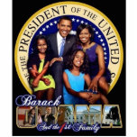 44th Presidential Family Sculpture w/stand Standing Photo Sculpture<br><div class="desc">Presidential photo sculpture.</div>