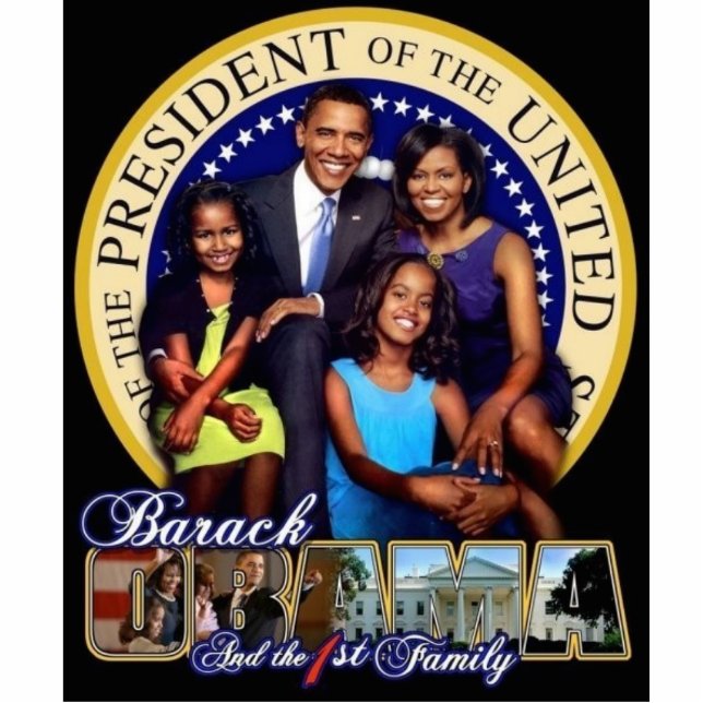 44th Presidential Family Sculpture w/stand Standing Photo Sculpture (Front)
