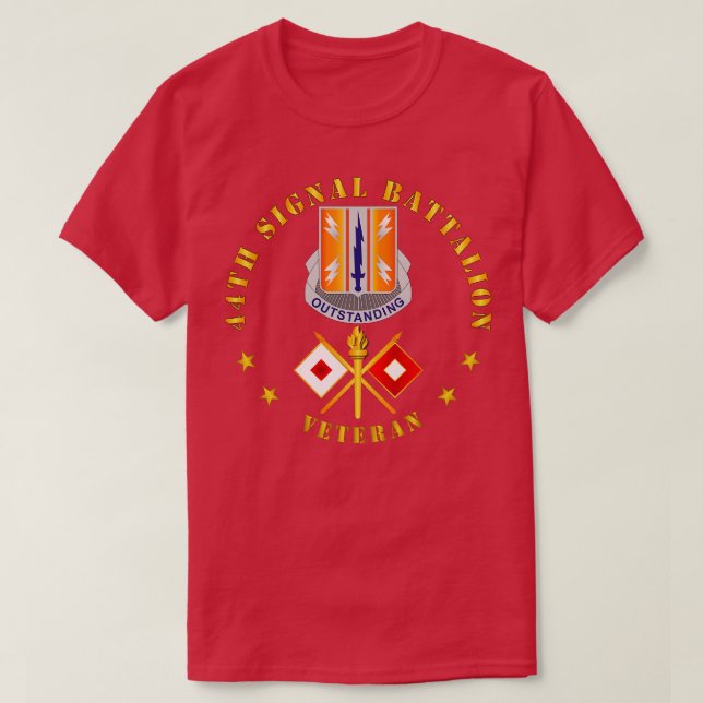 44th Signal Battalion Veteran w DUI Branch T-Shirt (Design Front)