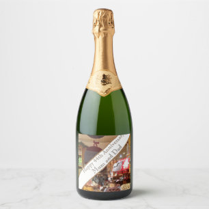 44th Wedding Anniversary editable Sparkling Wine Label