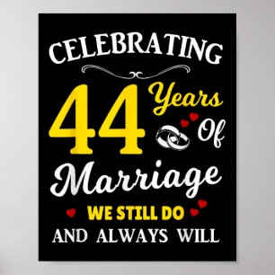 44th Year Wedding Anniversary Poster