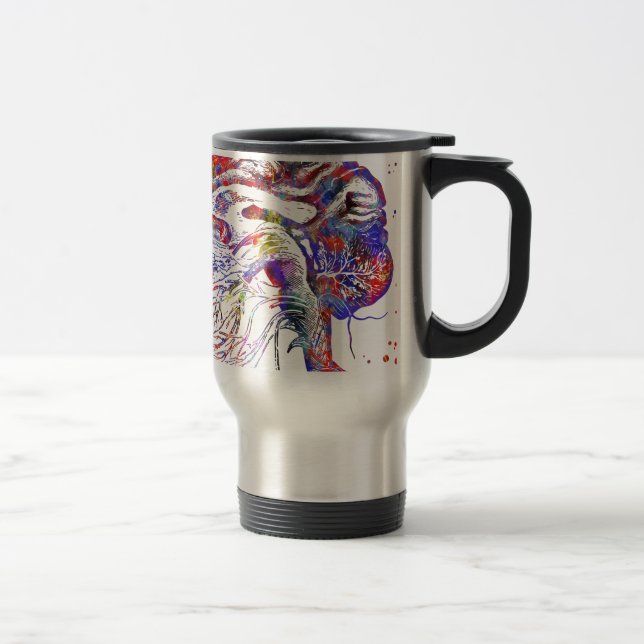 4522bBrain cranial nerves, brain cranial nerves Travel Mug (Right)