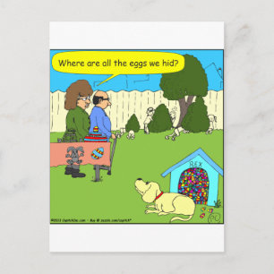 456 Where are the Easter eggs - colour cartoon Holiday Postcard
