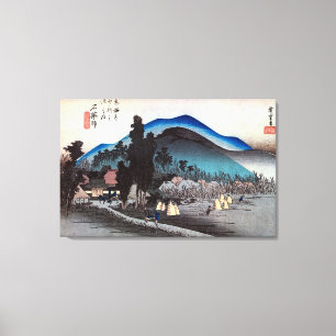 45. 石薬師宿, 広重 Ishiyakushi-juku, Hiroshige, Ukiyo-e Canvas Print