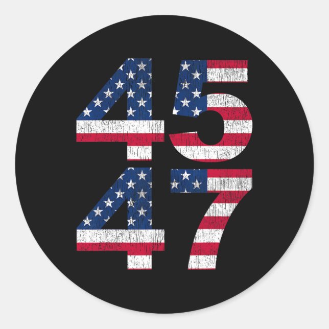 45 47 2024 President Vintage  Classic Round Sticker (Front)