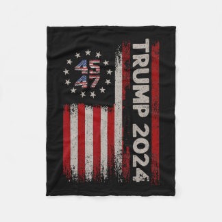 45 47 Donald Trump 2024 American Flag 2024 Electio Fleece Blanket